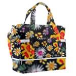 Mid Century Retro Floral 1970s 1960s Pattern 57 Sports Shoulder Bag with Shoes Compartment