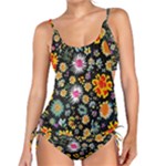 Mid Century Retro Floral 1970s 1960s Pattern 57 Tankini Set