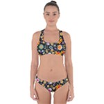 Mid Century Retro Floral 1970s 1960s Pattern 57 Cross Back Hipster Bikini Set