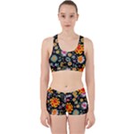 Mid Century Retro Floral 1970s 1960s Pattern 57 Work It Out Gym Set