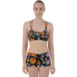 Mid Century Retro Floral 1970s 1960s Pattern 57 Perfect Fit Gym Set
