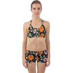 Mid Century Retro Floral 1970s 1960s Pattern 57 Back Web Gym Set