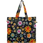 Mid Century Retro Floral 1970s 1960s Pattern 57 Canvas Travel Bag