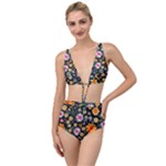 Mid Century Retro Floral 1970s 1960s Pattern 57 Tied Up Two Piece Swimsuit