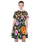Mid Century Retro Floral 1970s 1960s Pattern 57 Sailor Dress
