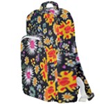 Mid Century Retro Floral 1970s 1960s Pattern 57 Double Compartment Backpack