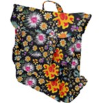 Mid Century Retro Floral 1970s 1960s Pattern 57 Buckle Up Backpack