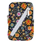 Mid Century Retro Floral 1970s 1960s Pattern 57 Belt Pouch Bag (Small)