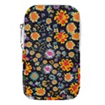 Mid Century Retro Floral 1970s 1960s Pattern 57 Waist Pouch (Large)