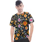 Mid Century Retro Floral 1970s 1960s Pattern 57 Men s Sport Top