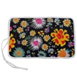 Mid Century Retro Floral 1970s 1960s Pattern 57 Pen Storage Case (M)