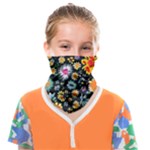Mid Century Retro Floral 1970s 1960s Pattern 57 Face Covering Bandana (Kids)