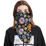 Mid Century Retro Floral 1970s 1960s Pattern 57 Face Covering Bandana (Triangle)