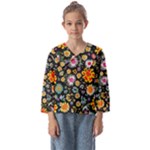 Mid Century Retro Floral 1970s 1960s Pattern 57 Kids  Sailor Shirt