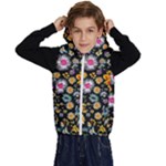 Mid Century Retro Floral 1970s 1960s Pattern 57 Kids  Stylish Hooded Puffer Vest