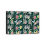 Mid Century Retro Floral 1970s 1960s Pattern 62 Mini Canvas 6  x 4  (Stretched)