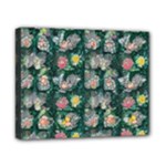 Mid Century Retro Floral 1970s 1960s Pattern 62 Canvas 10  x 8  (Stretched)
