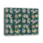 Mid Century Retro Floral 1970s 1960s Pattern 62 Deluxe Canvas 14  x 11  (Stretched)