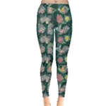 Mid Century Retro Floral 1970s 1960s Pattern 62 Everyday Leggings 
