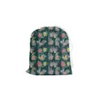 Mid Century Retro Floral 1970s 1960s Pattern 62 Drawstring Pouch (Small)