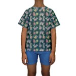 Mid Century Retro Floral 1970s 1960s Pattern 62 Kids  Short Sleeve Swimwear
