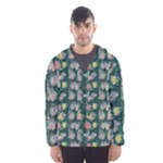 Mid Century Retro Floral 1970s 1960s Pattern 62 Men s Hooded Windbreaker