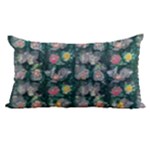 Mid Century Retro Floral 1970s 1960s Pattern 62 22 x14  Lumbar Throw Cushion Case (Two Sides)