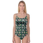 Mid Century Retro Floral 1970s 1960s Pattern 62 Camisole Leotard 