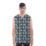 Mid Century Retro Floral 1970s 1960s Pattern 62 Men s Basketball Tank Top