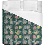 Mid Century Retro Floral 1970s 1960s Pattern 62 Duvet Cover (King Size)