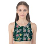 Mid Century Retro Floral 1970s 1960s Pattern 62 Tank Bikini Top