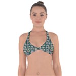 Mid Century Retro Floral 1970s 1960s Pattern 62 Halter Neck Bikini Top