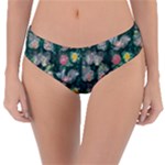 Mid Century Retro Floral 1970s 1960s Pattern 62 Reversible Classic Bikini Bottoms