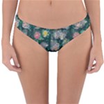 Mid Century Retro Floral 1970s 1960s Pattern 62 Reversible Hipster Bikini Bottoms