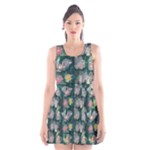 Mid Century Retro Floral 1970s 1960s Pattern 62 Scoop Neck Skater Dress
