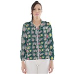 Mid Century Retro Floral 1970s 1960s Pattern 62 Women s Windbreaker