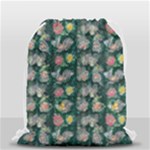 Mid Century Retro Floral 1970s 1960s Pattern 62 Drawstring Bag (Small)
