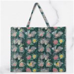 Mid Century Retro Floral 1970s 1960s Pattern 62 Zipper Large Tote Bag