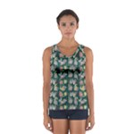 Mid Century Retro Floral 1970s 1960s Pattern 62 Sport Tank Top 