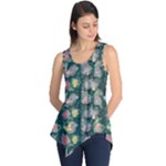 Mid Century Retro Floral 1970s 1960s Pattern 62 Sleeveless Tunic