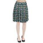 Mid Century Retro Floral 1970s 1960s Pattern 62 Pleated Skirt