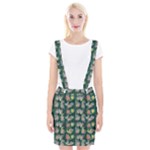 Mid Century Retro Floral 1970s 1960s Pattern 62 Braces Suspender Skirt