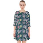 Mid Century Retro Floral 1970s 1960s Pattern 62 Smock Dress