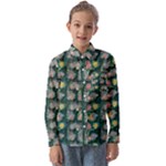 Mid Century Retro Floral 1970s 1960s Pattern 62 Kids  Long Sleeve Shirt