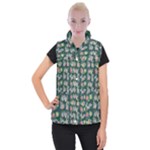 Mid Century Retro Floral 1970s 1960s Pattern 62 Women s Button Up Vest