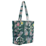 Mid Century Retro Floral 1970s 1960s Pattern 62 Everyday Shoulder Bag with Pouch Bag