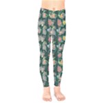 Mid Century Retro Floral 1970s 1960s Pattern 62 Kids  Leggings