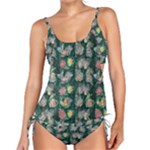 Mid Century Retro Floral 1970s 1960s Pattern 62 Tankini Set