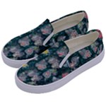 Mid Century Retro Floral 1970s 1960s Pattern 62 Kids  Canvas Slip Ons