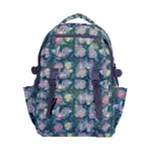Mid Century Retro Floral 1970s 1960s Pattern 62 Carry-on Double Buckle Travel Backpack